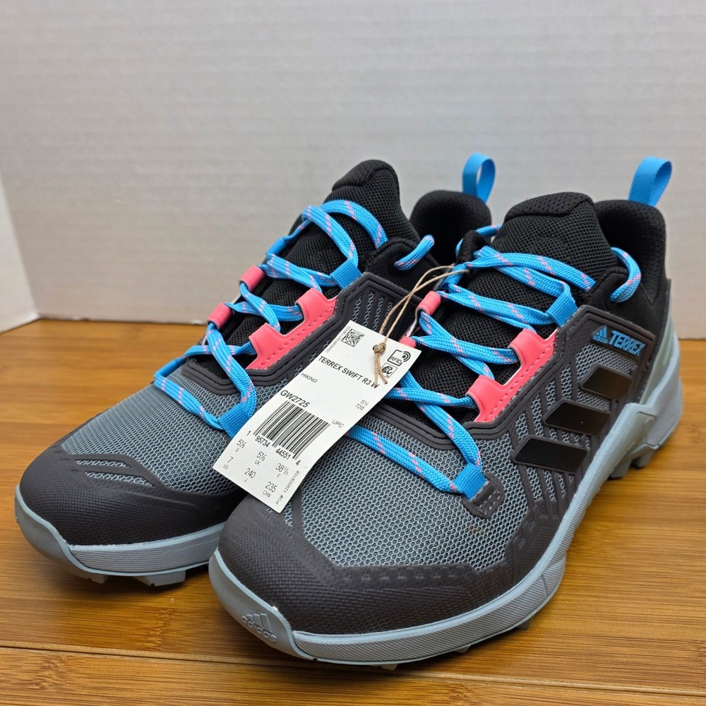 Adidas Terrex Swift R3 Hiking Shoes Grey Black Blue Pink GW2725 Womens 7